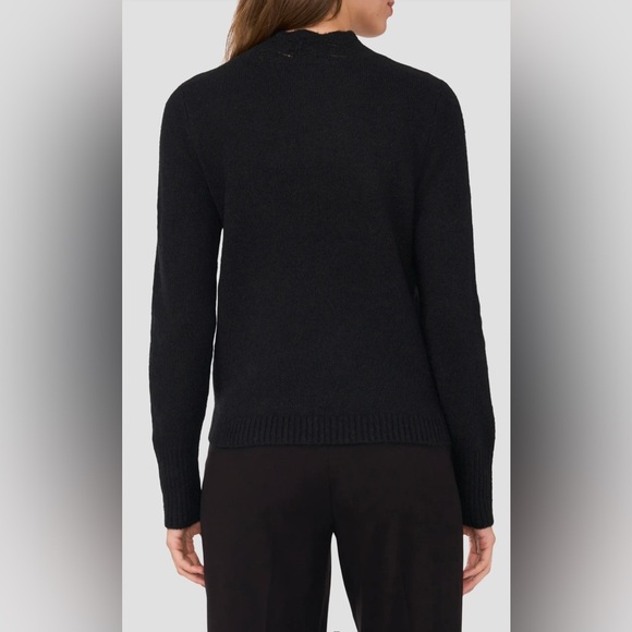 Halogen Pointelle Mock Neck wool Blend Sweater. Rich black. Size Large. NWT - Picture 12 of 14